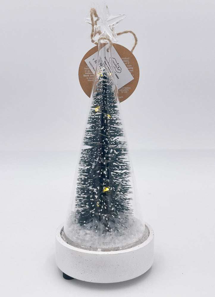 LED Glass Green Tree Sitter by Mud Pie