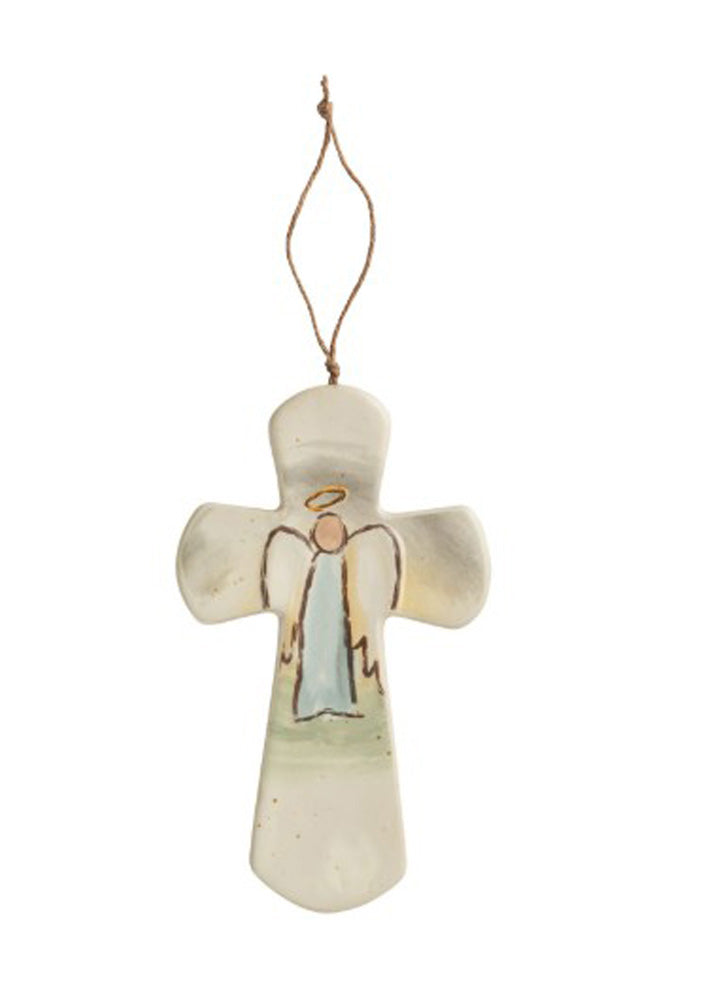 Angel Ceramic Nativity Cross by Mud Pie