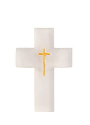 White Painted Resin Cross by Mud Pie