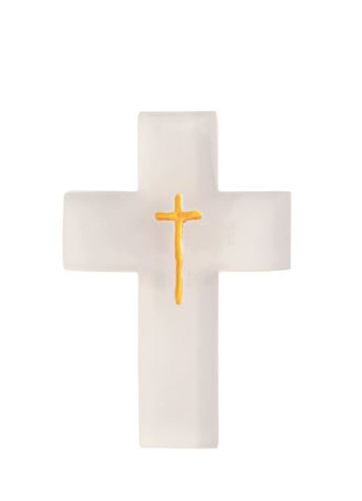 White Painted Resin Cross by Mud Pie
