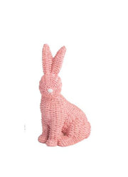 Pink Wicker Resin Bunny by Mud Pie