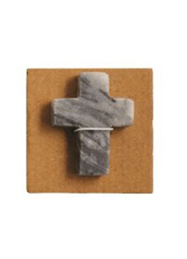 Grey Marble Pocket Cross by Mud Pie