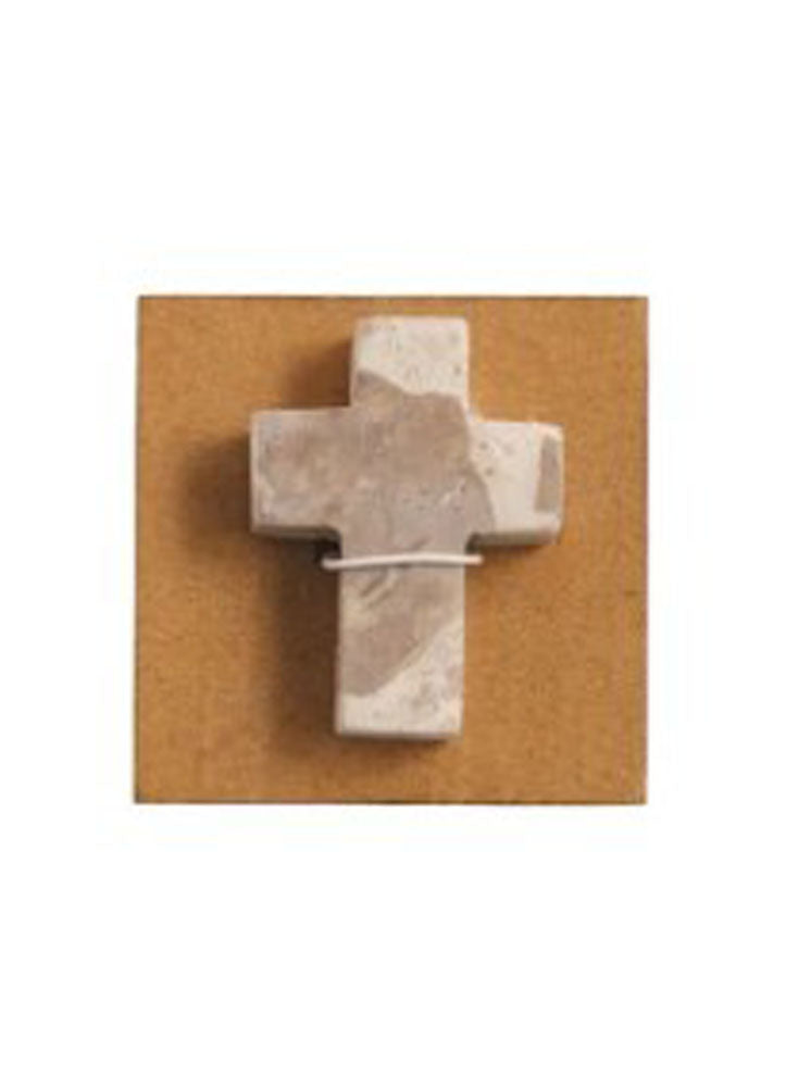 Taupe Marble Pocket Cross by Mud Pie