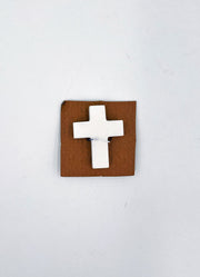 White Marble Pocket Cross by Mud Pie