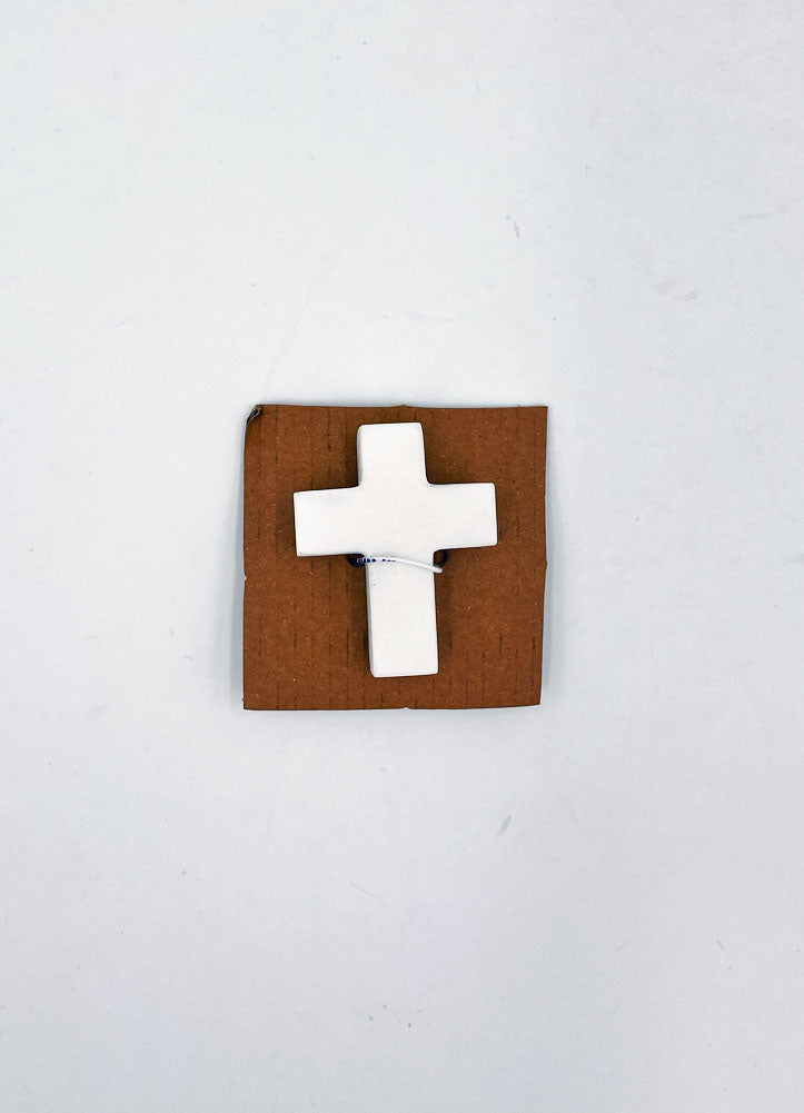 White Marble Pocket Cross by Mud Pie