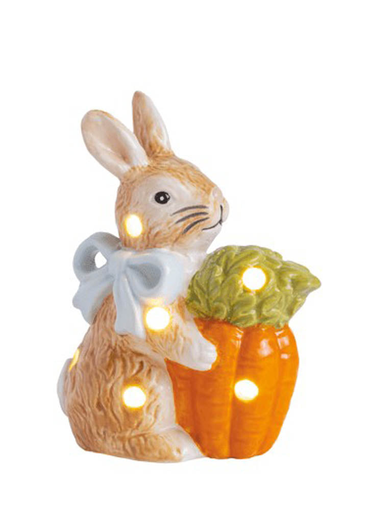 Bunny Carrot LED Sitter by Mud Pie