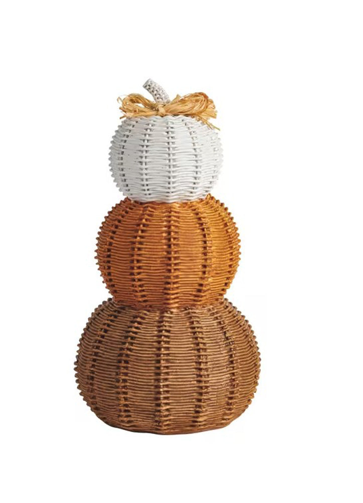 Triple Woven Resin Pumpkins by Mud Pie