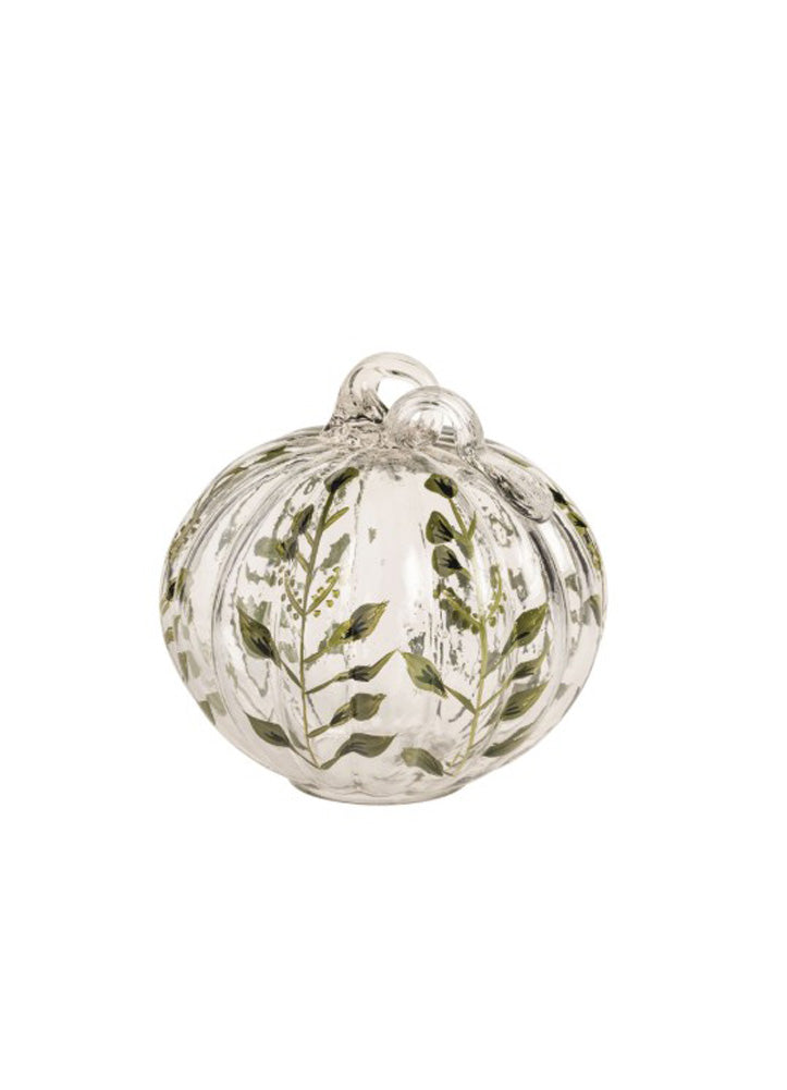 Small Paint Glass Pumpkin Sitter by Mud Pie