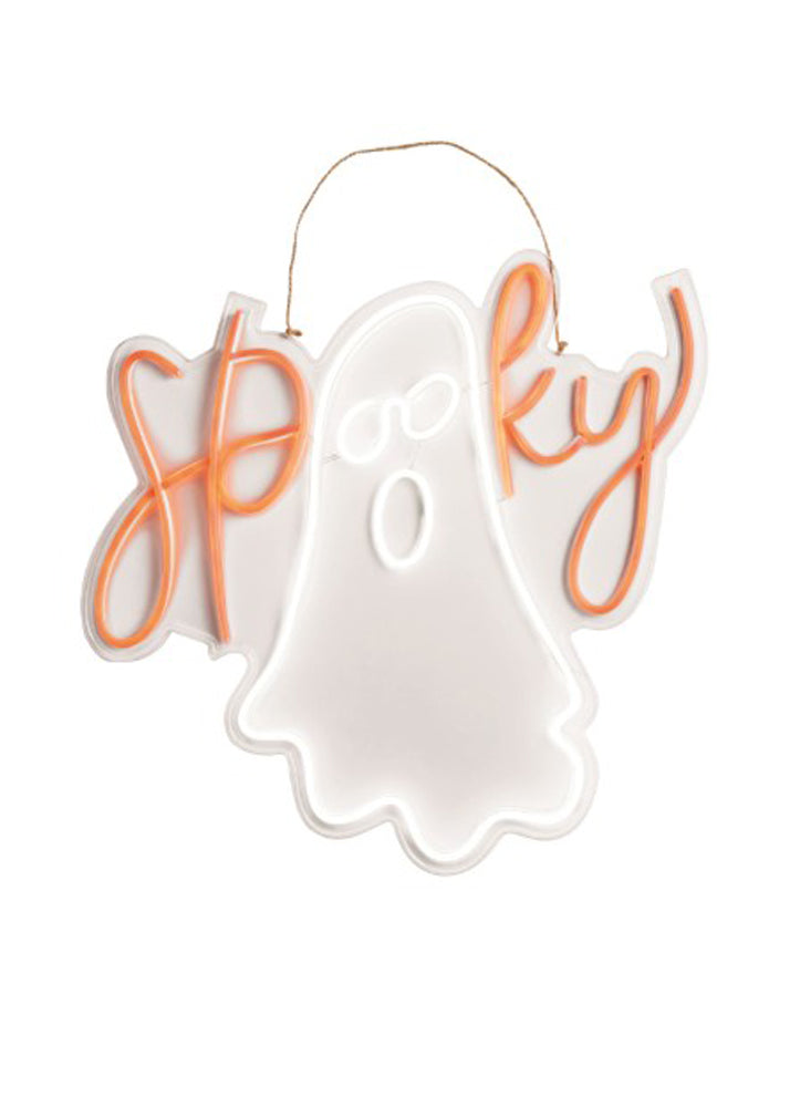 Neon Ghost Door Hanger by Mud Pie