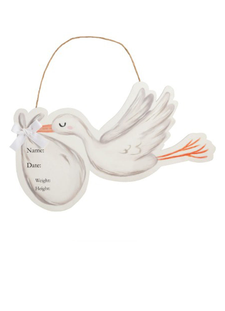 Stork Personalized Door Hanger by Mud Pie