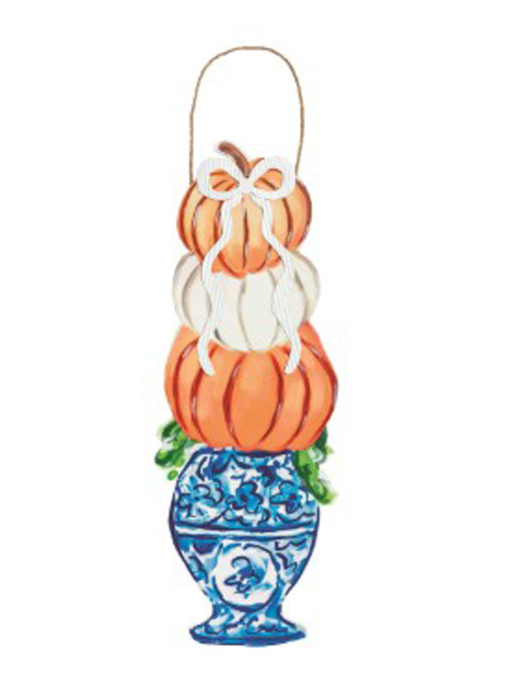 Pumpkin Topiary Door Hanger by Mud Pie