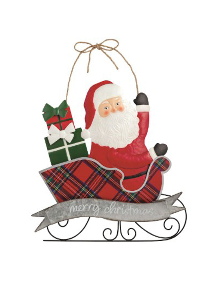 Sleigh Tin Door Hanger by Mud Pie
