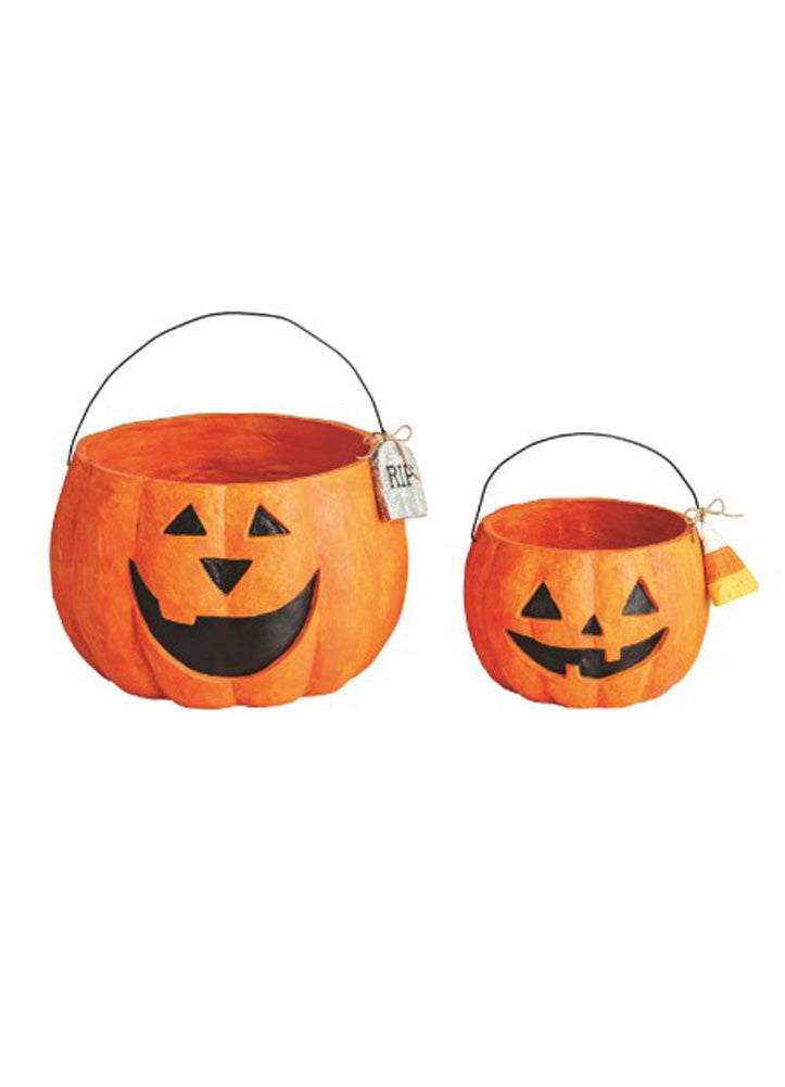 Mache Pumpkin Treat Buckets by Mud Pie