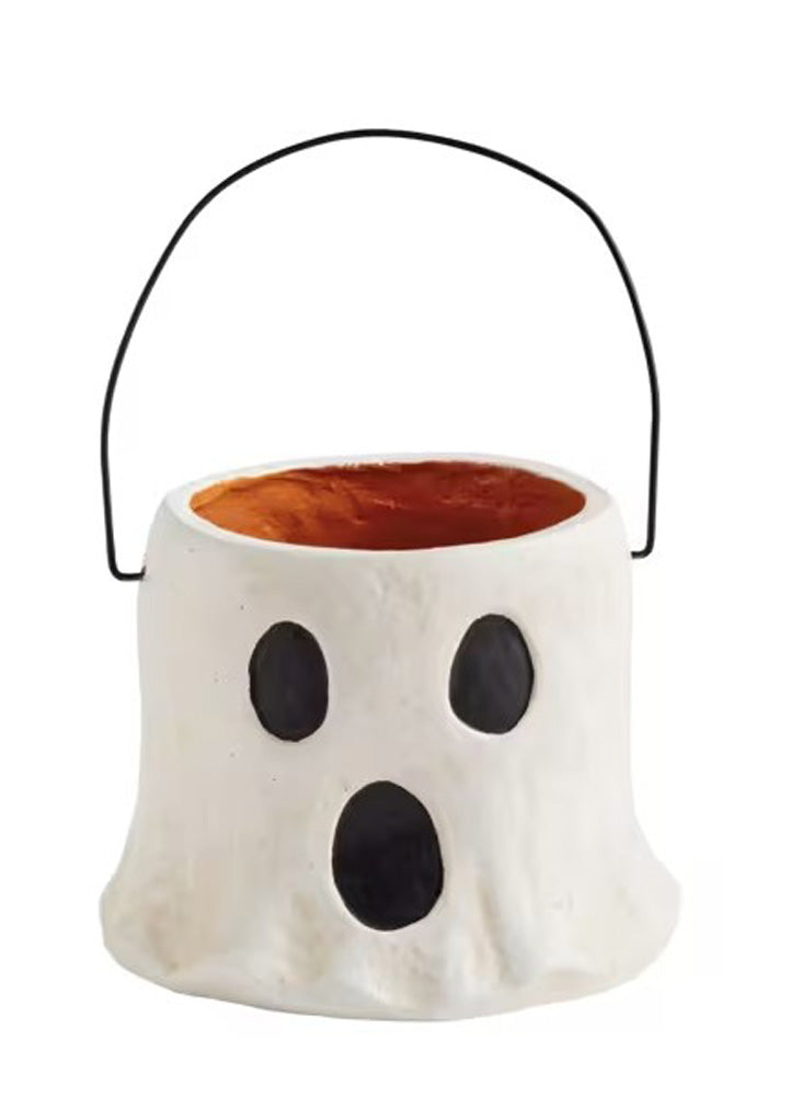 Ghost Mini Paper Mache Bucket by Mud Pie