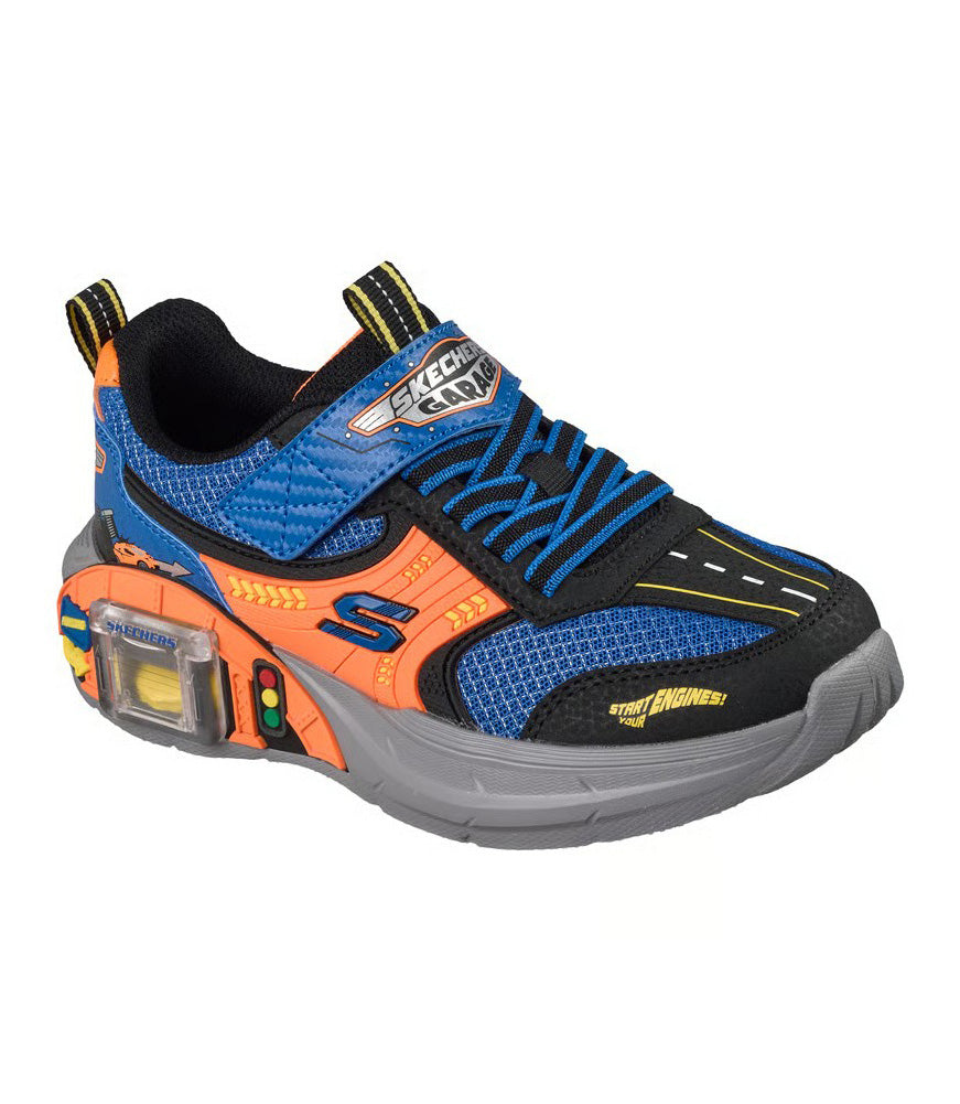 Skechers Garage in Black/Blue/Orange