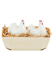 Farm Hen Salt & Pepper Basket by Mud Pie