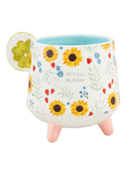 Full Bloom Floral Pot with Seeds by Mud Pie