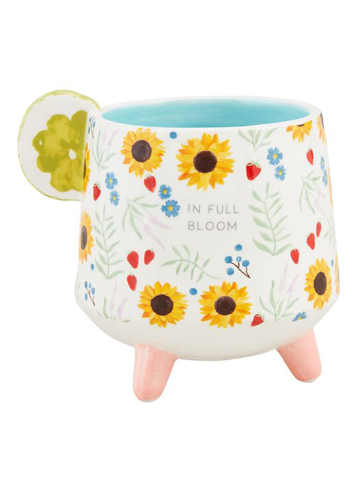 Full Bloom Floral Pot with Seeds by Mud Pie