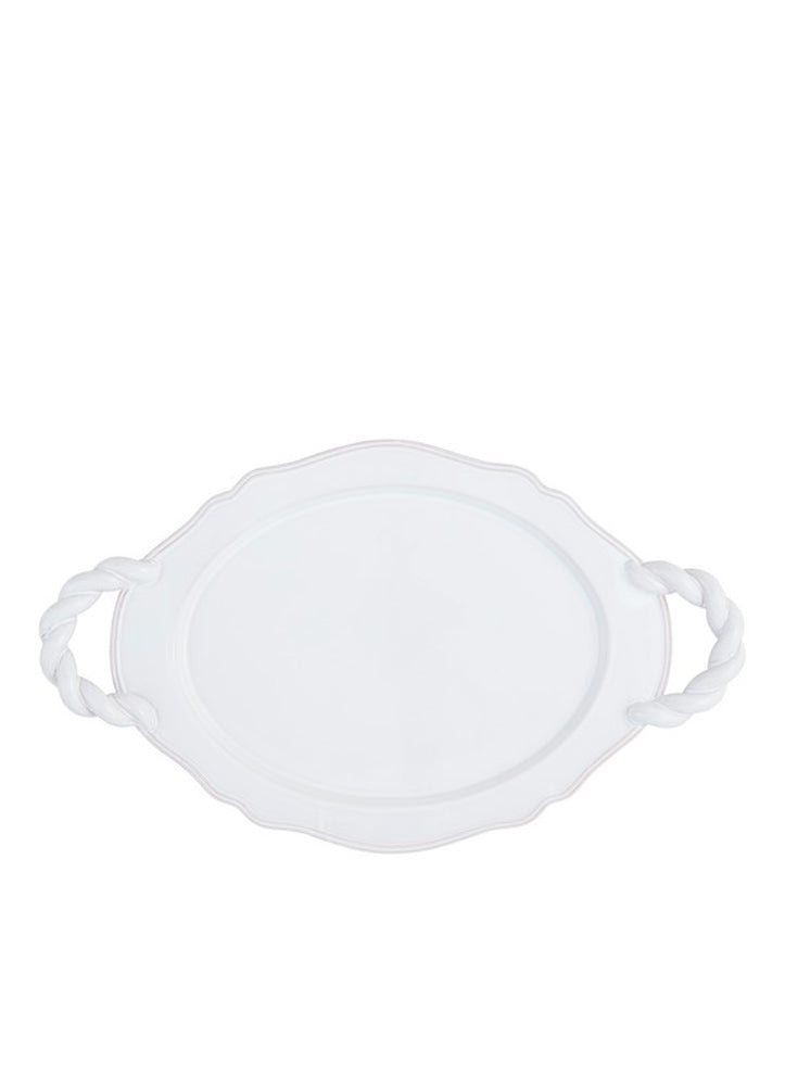Twisted Handle Ceramic Platter by Mud Pie