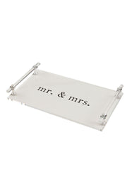 Mr and Mrs Acrylic Tray with Handles by Mud Pie