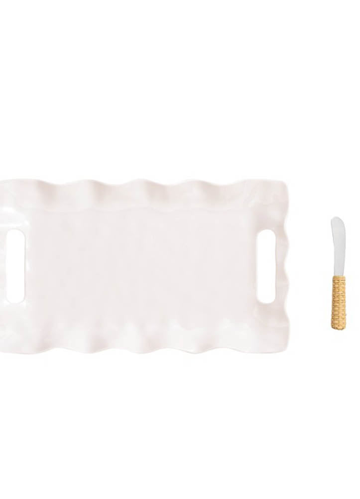 Ruffled Melamine Tray by Mud Pie