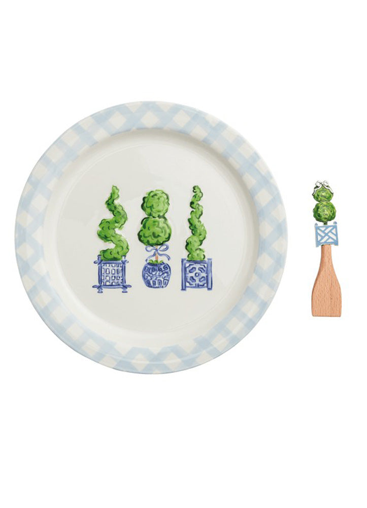 Topiary Round Platter by Mud Pie