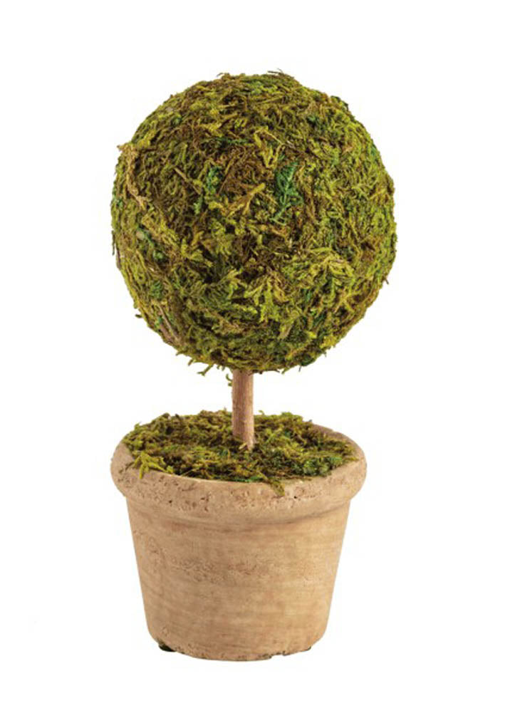 Single Moss Covered Topiary by Mud Pie