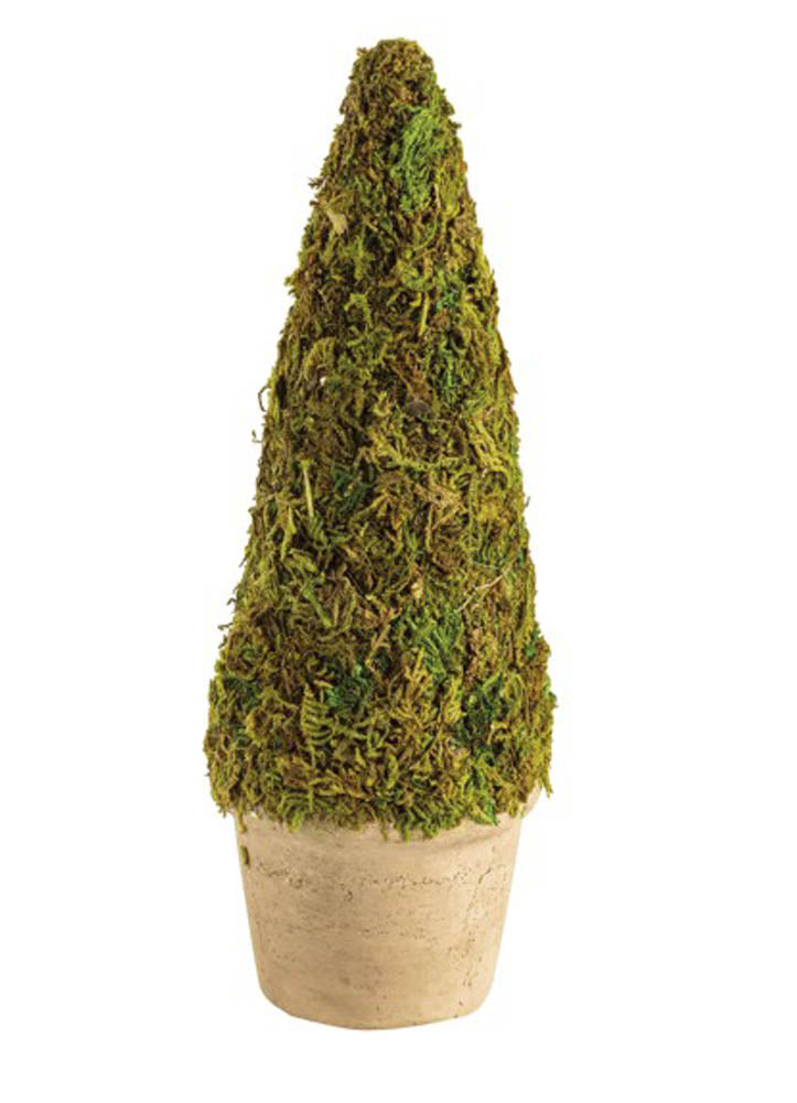 Cone Moss Covered Topiary by Mud Pie