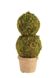 Double Moss Covered Topiary by Mud Pie