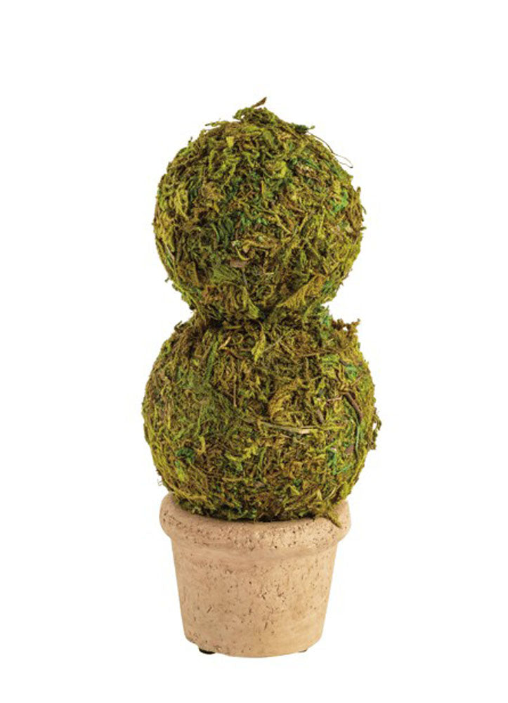Double Moss Covered Topiary by Mud Pie