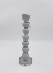 Large White Resin Taper Holder by Mud Pie