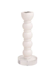 Medium White Resin Taper Holder by Mud Pie
