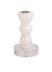 Small White Resin Taper Holder by Mud Pie