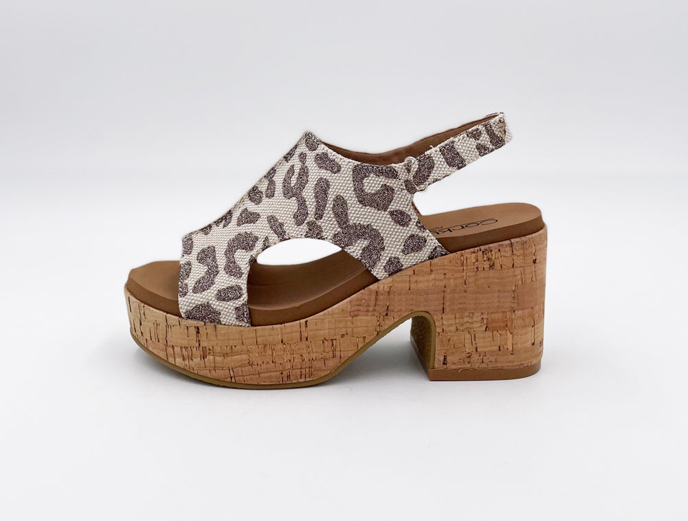 Miss Carley in Tan Sparkle Leopard by Corkys