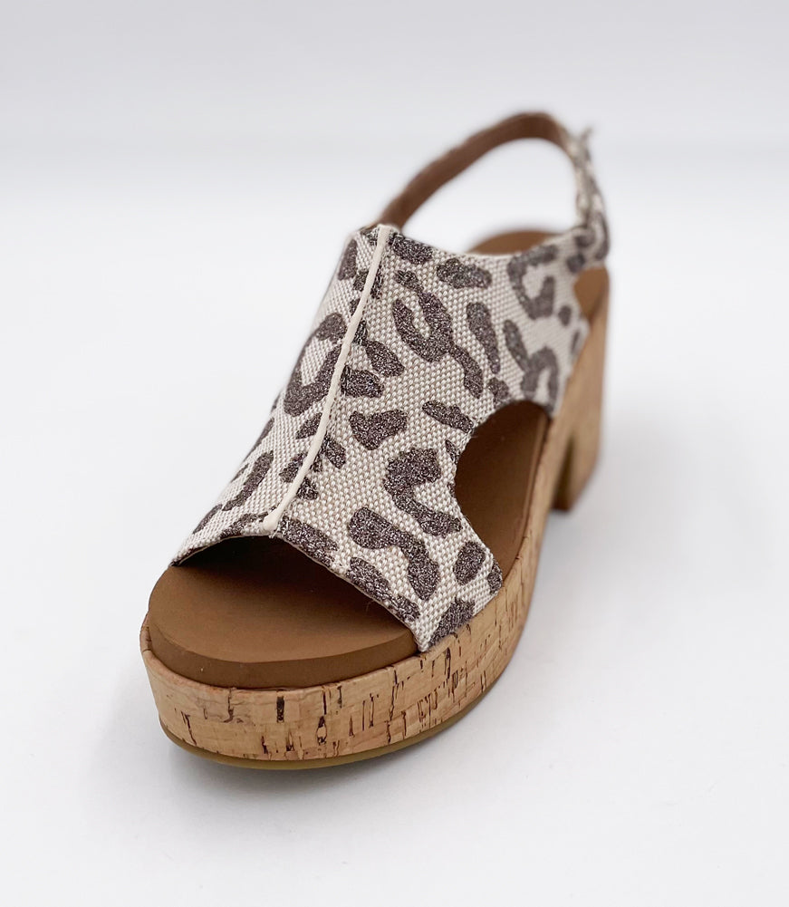 Miss Carley in Tan Sparkle Leopard by Corkys