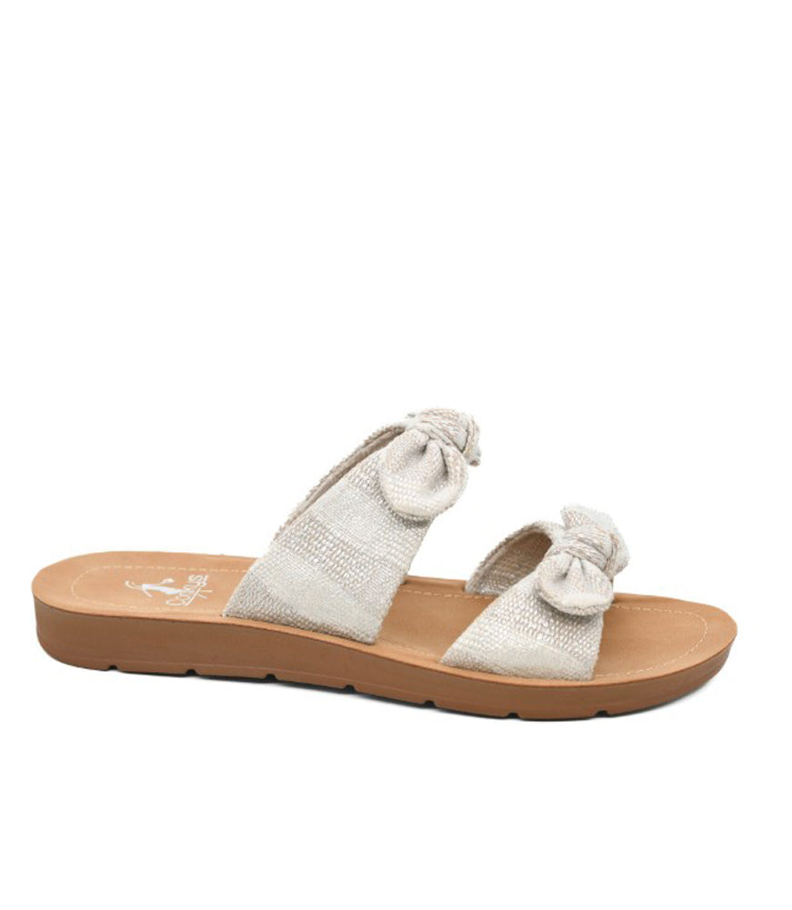 Take A Bow in Tan Natural Stripe by Corkys