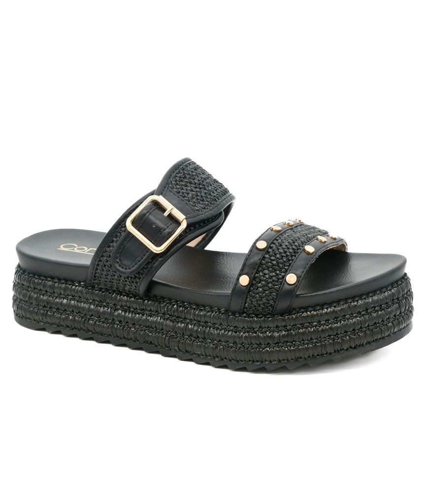 Walk of Shame in Black Raffia by Corkys