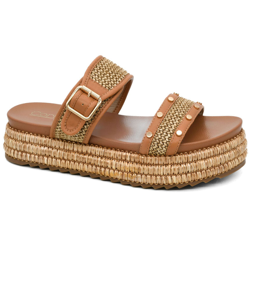 Walk of Shame in Tan Raffia by Corkys