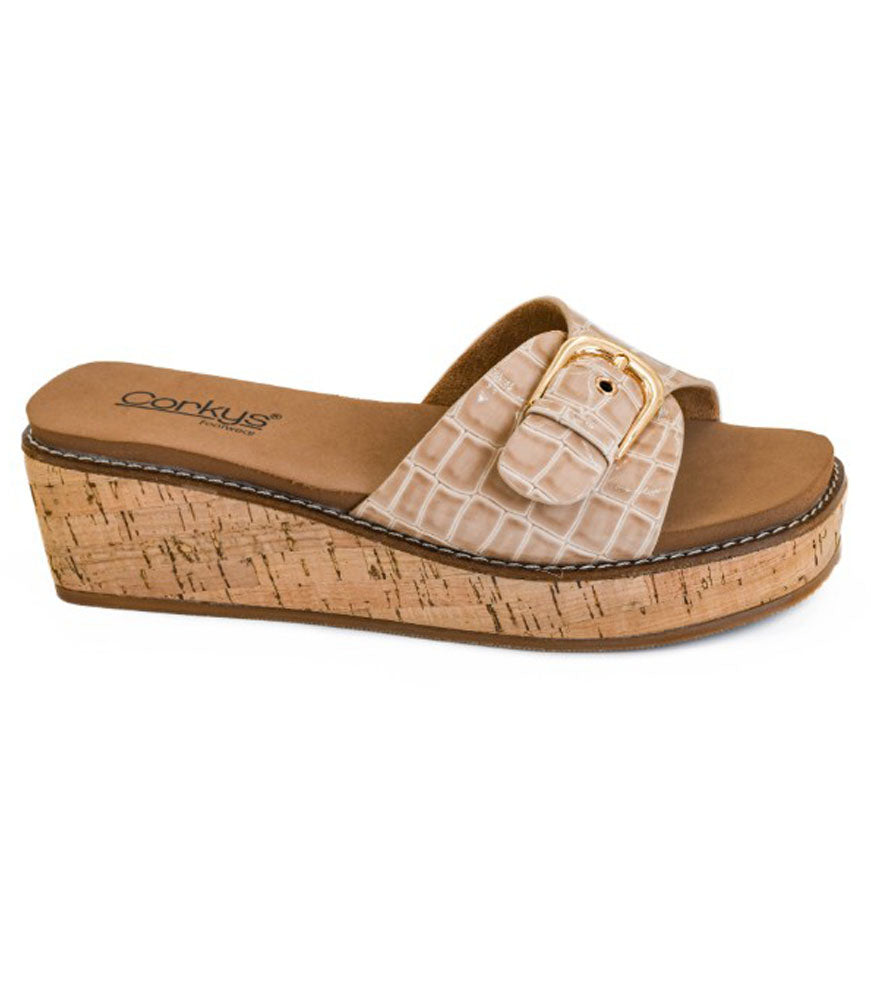 Reality in Cognac Patent Croco by Corkys