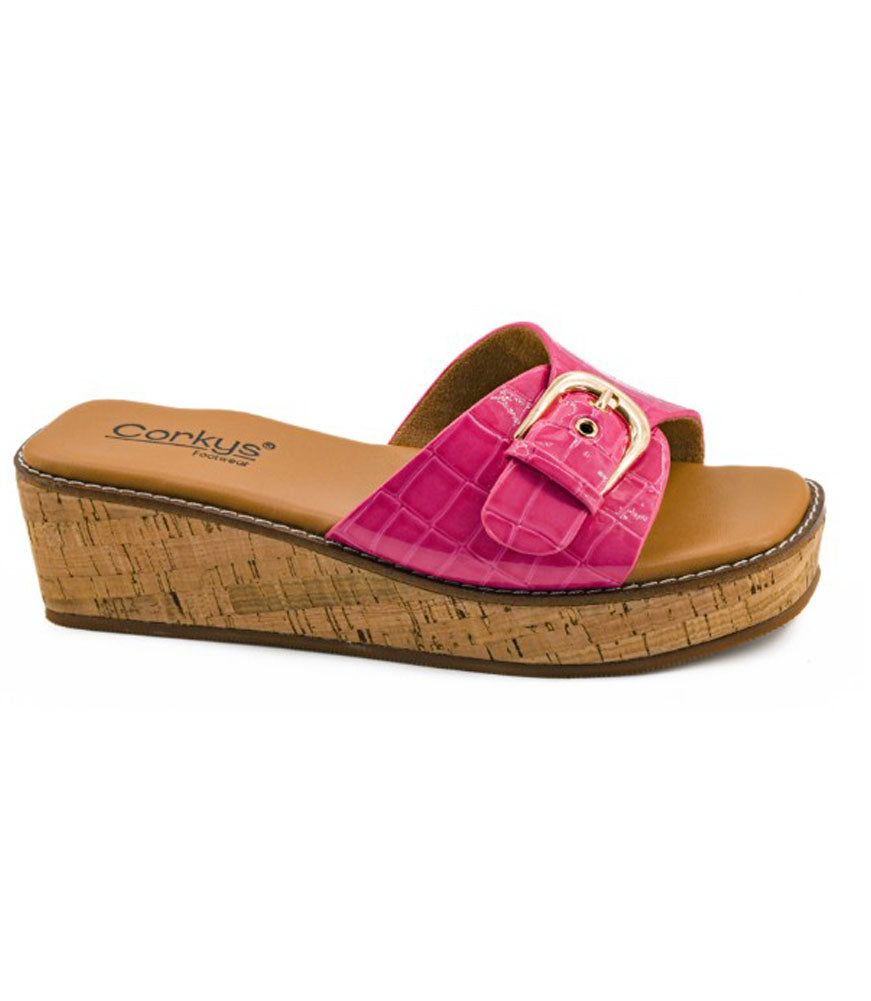 Reality in Pink Patent Croco by Corkys