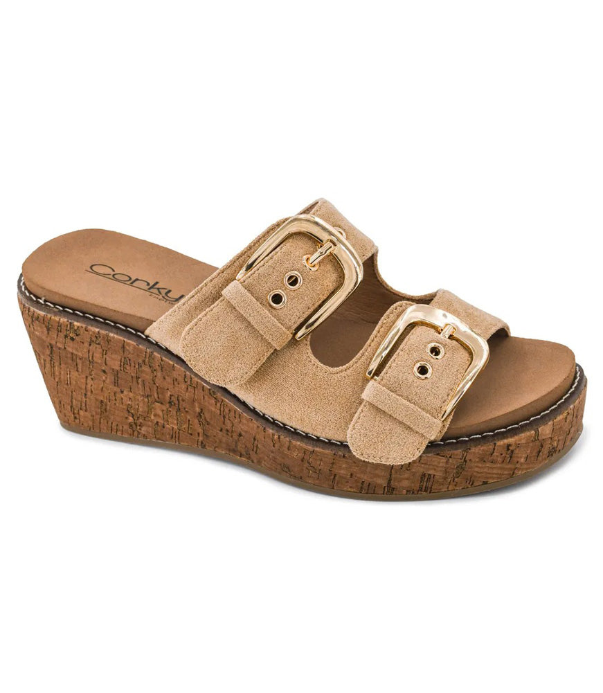 Double Dare in Sand Faux Suede by Corkys