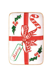 Bow Christmas Tidbit Plate by Mud Pie