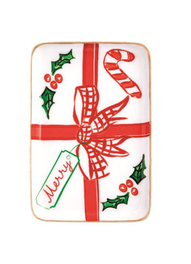 Bow Christmas Tidbit Plate by Mud Pie