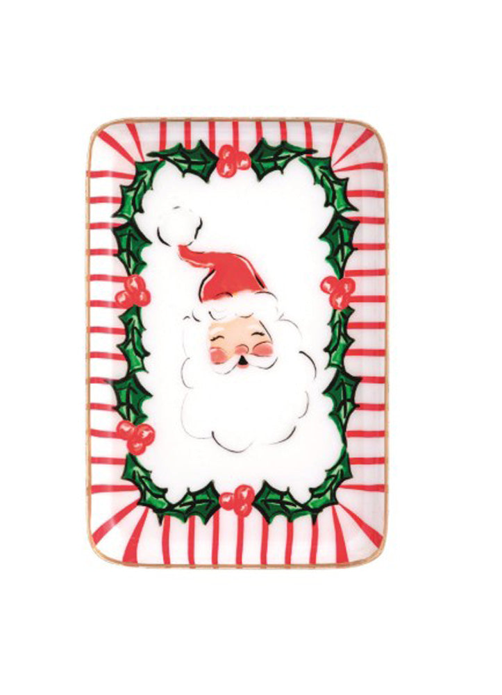 Santa Christmas Tidbit Plate by Mud Pie