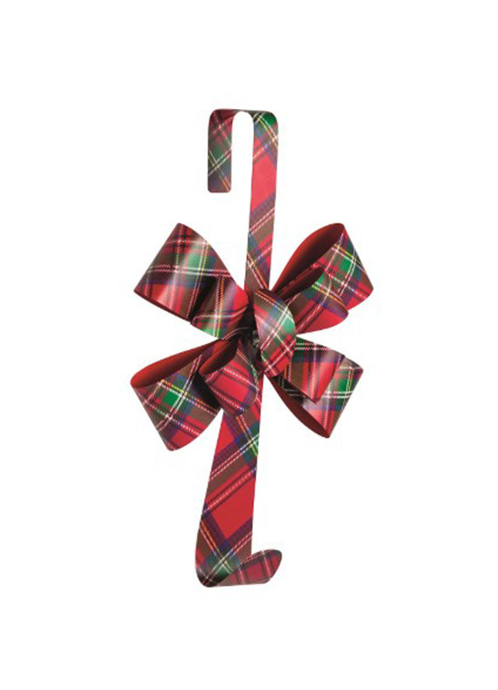 Tartan Metal Bow Wreath Hanger by Mud Pie