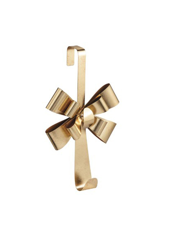 Gold Metal Bow Wreath Holder by Mud Pie