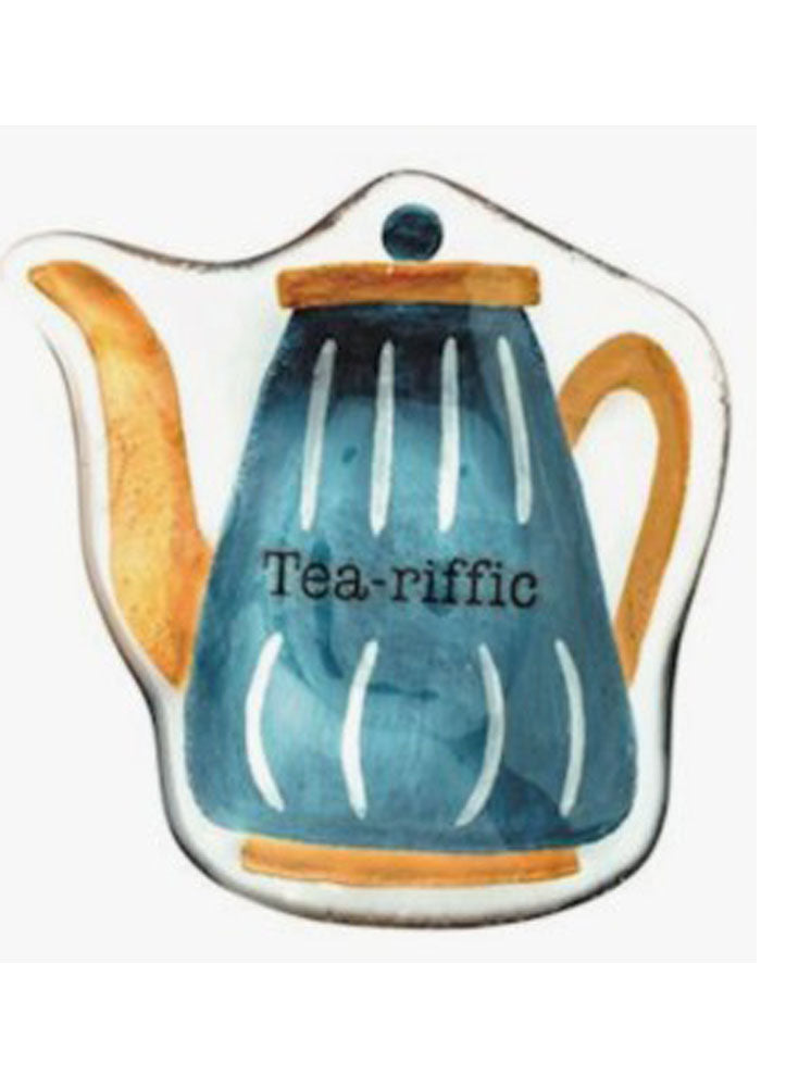 Blue Teapot Spoon Rest by Mud Pie