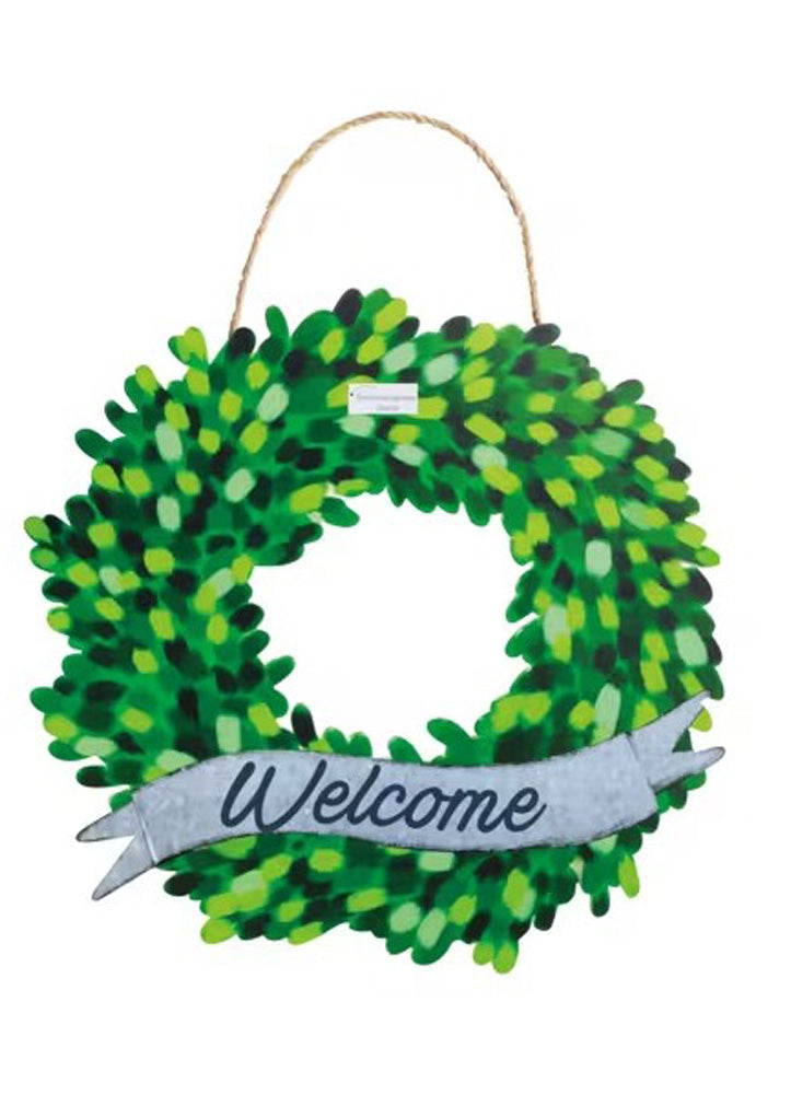 Welcome Tin Wreath by Mud Pie