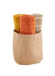 Taupe Jute Basket Towel Set by Mud Pie