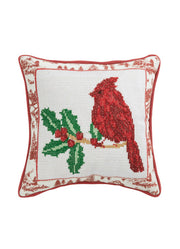 Square Cardinal Pillow by Mud Pie